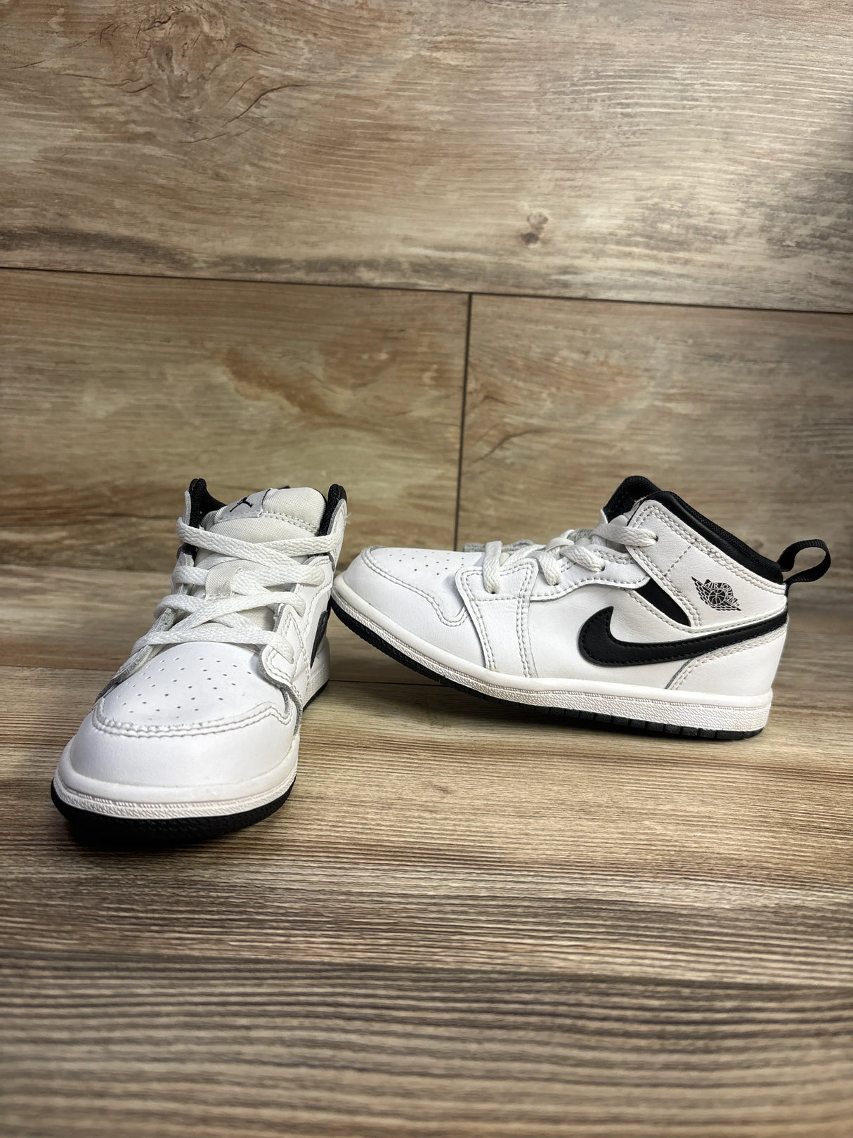 Air Jordan 1 Mid TD 'White Black' Sneakers sz 10c