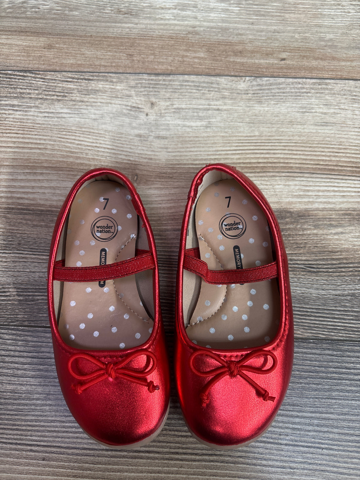 Wonder Nation Bow Ballet Flats Red sz 7c