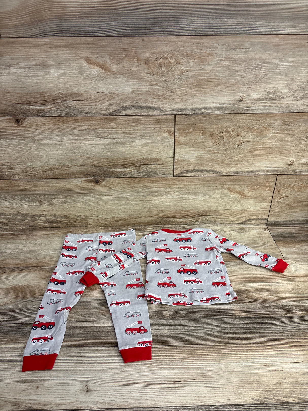 Little Me 2pc Fire Truck Pajama Set Grey sz 24m