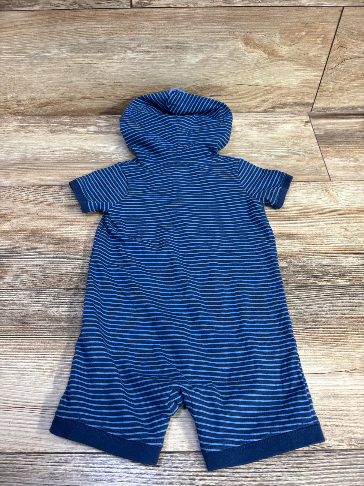 Just One You Hooded Henley Shortie Romper Blue sz 9m