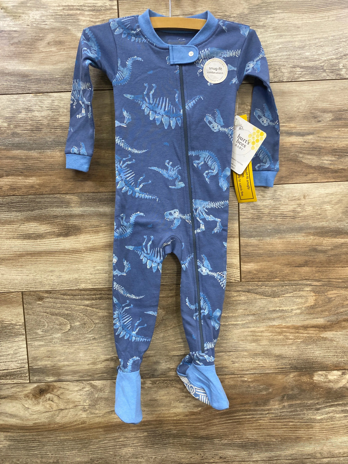 NEW Burts Bees Dinosaur Sleeper Blue sz