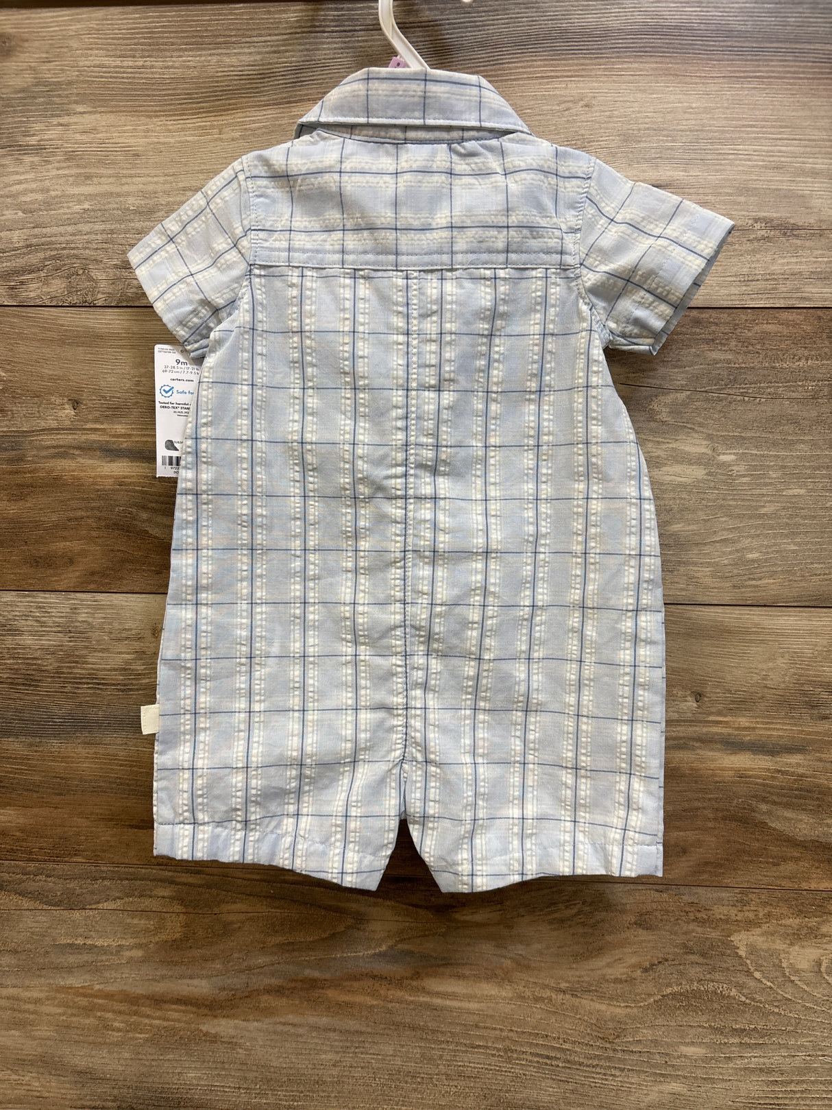 NEW Carter's 2pc Polo Shortie Romper & Bucket Hat Blue sz 9m