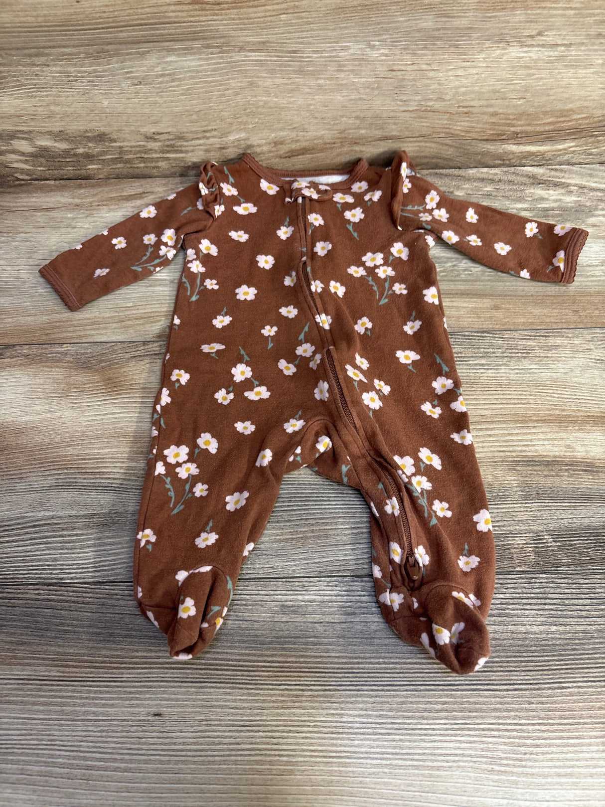 Carter's Floral Sleeper Brown sz 3m - Me n Mommy To Be