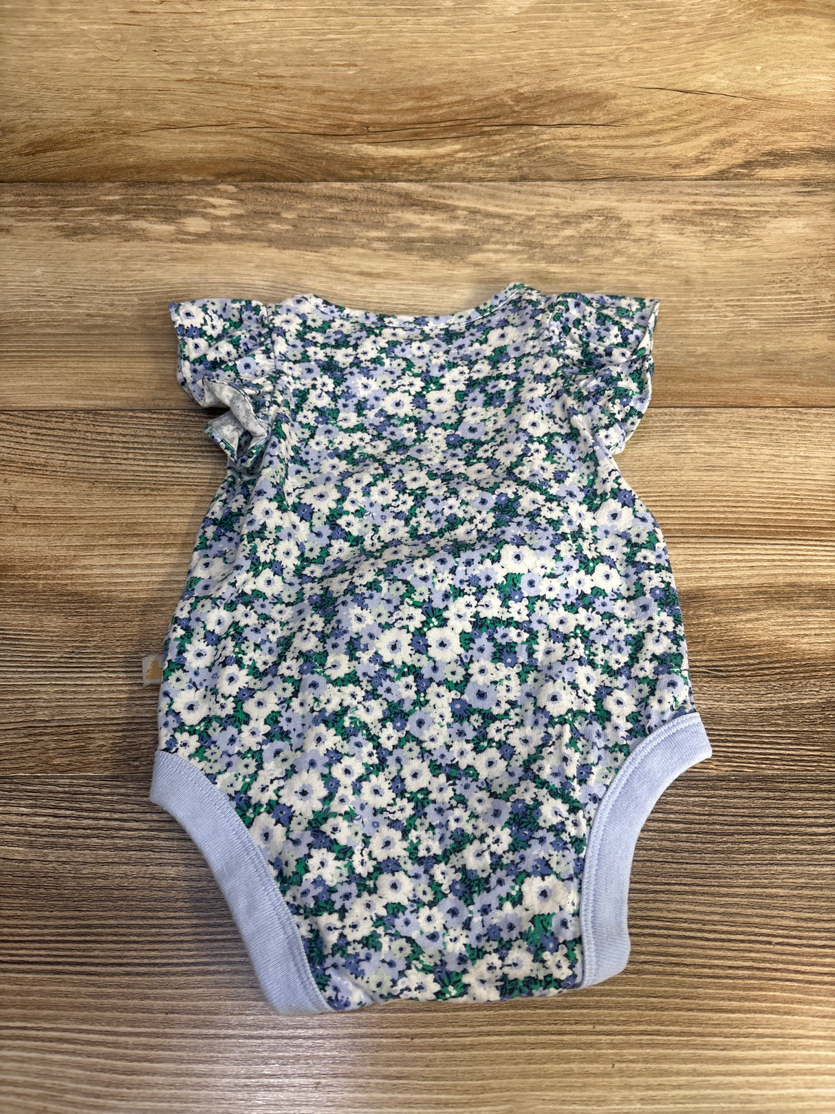 Baby Gap Flutter Sleeve Floral Bodysuit Blue sz 0-3m