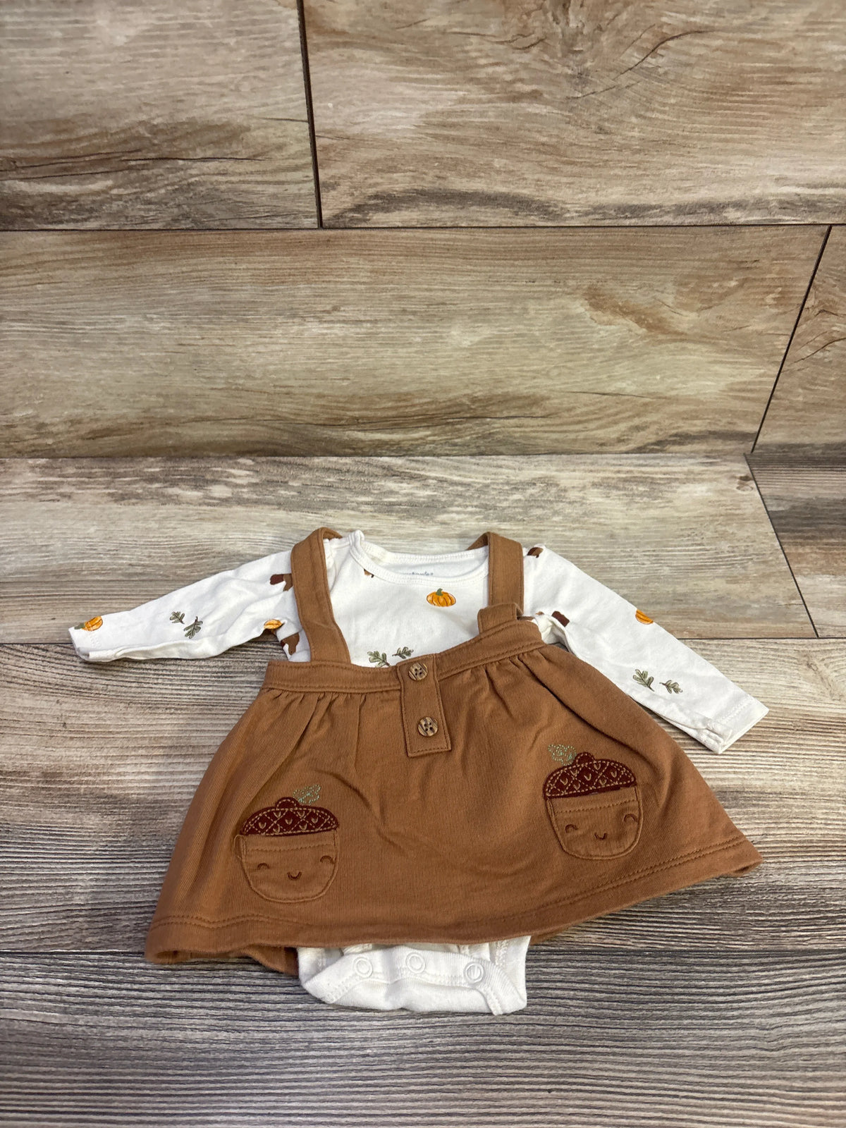 Carter's 2pc Long Sleeve Fall Bodysuit & Skirtall Set Ivory sz Newborn