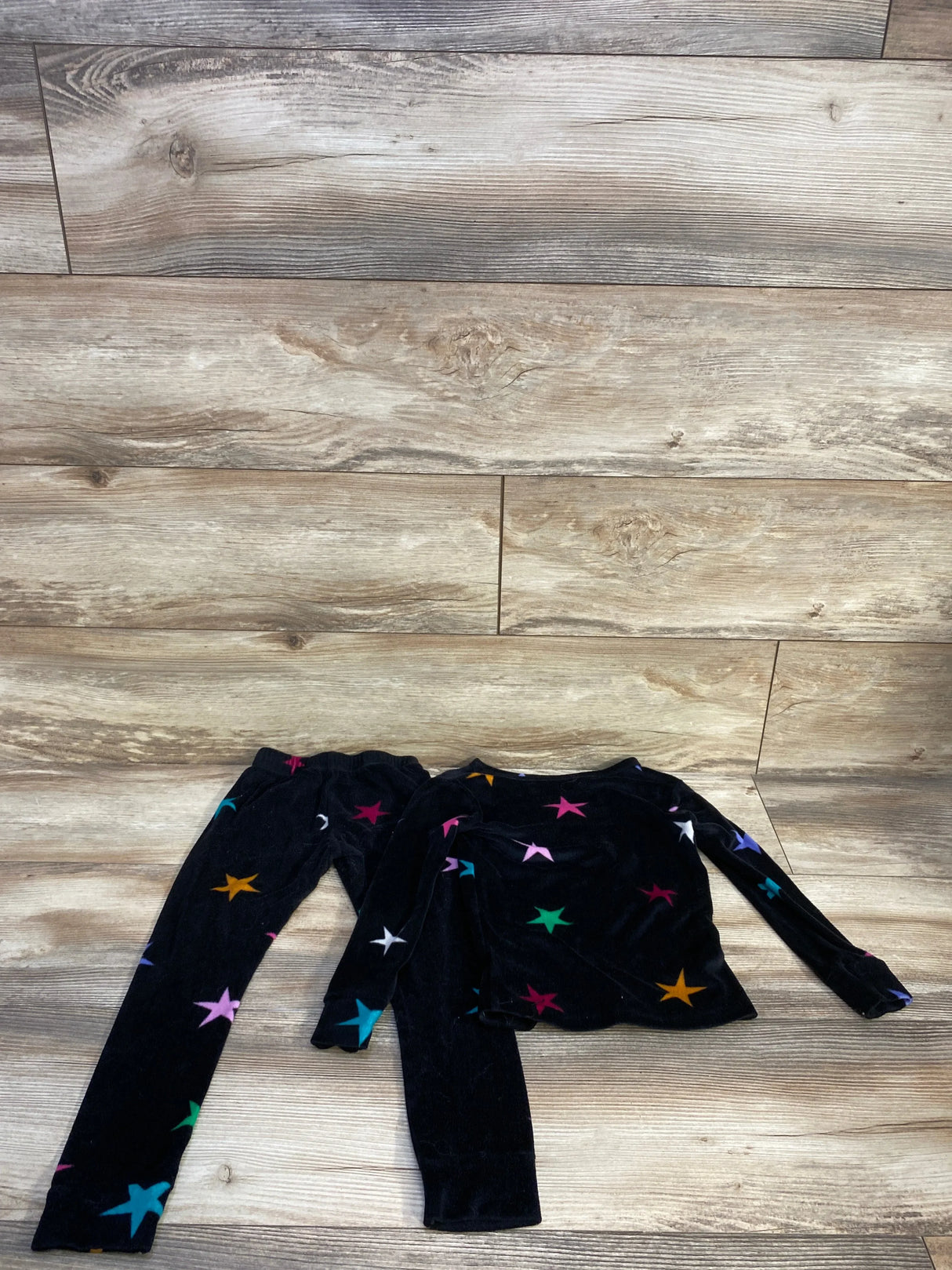 Cat & Jack 2pc Star Velour Pajama Set Black sz 5T