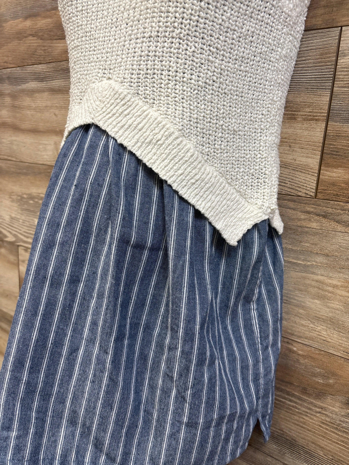 A Pea In The Pod Maternity Knit Striped Sleeveless Top Ivory sz Small