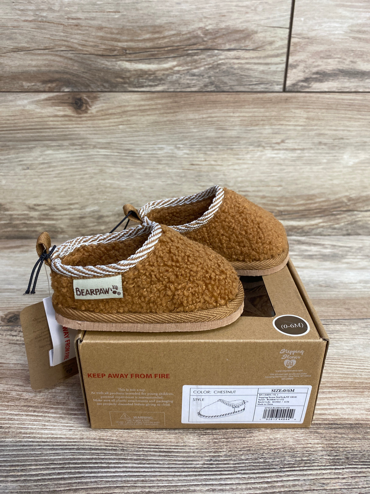NEW Bearpaw Stepping Stones Slippers Chestnut sz 1/2c