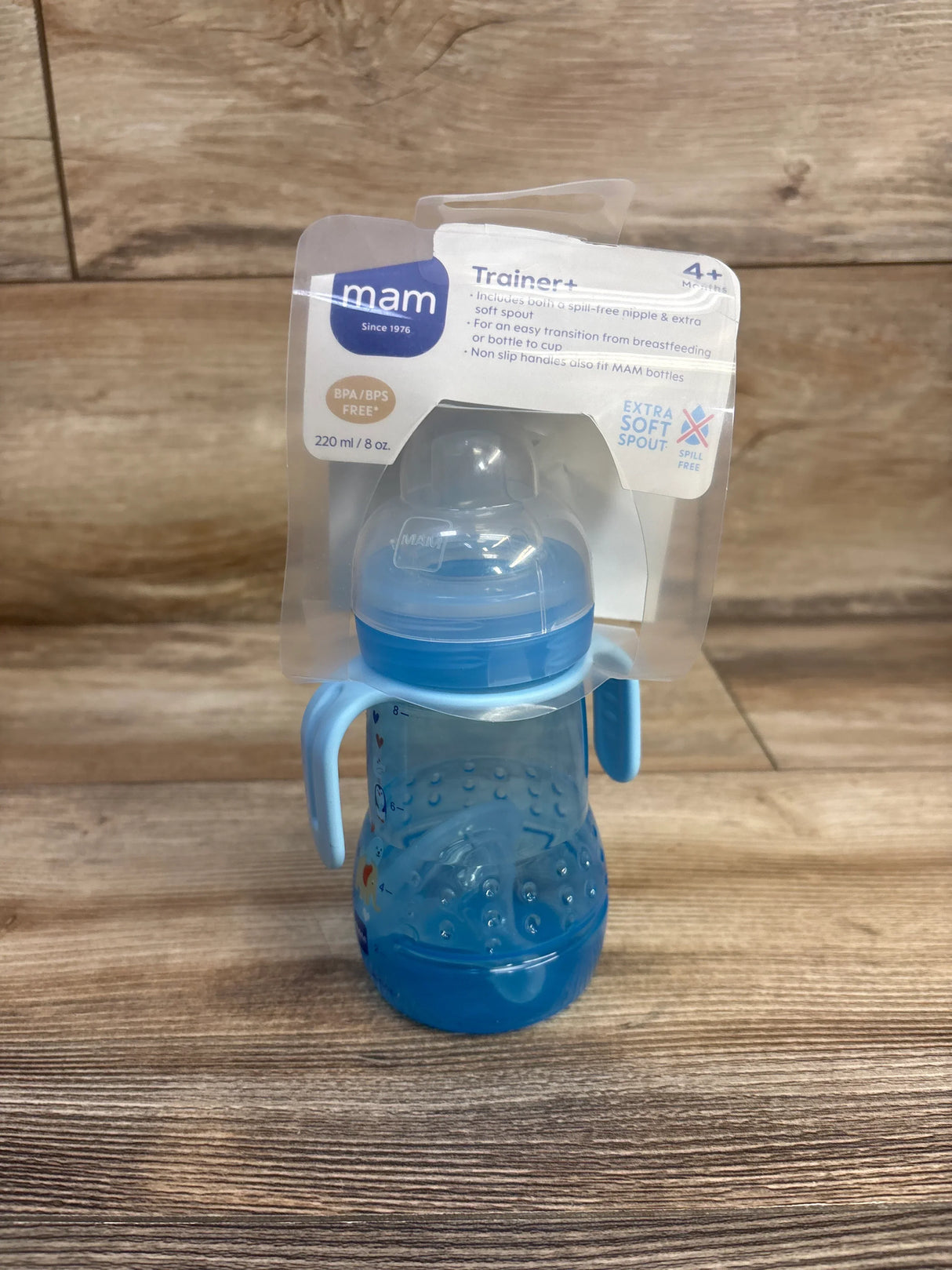 NEW MAM Trainer+ Sippy Cup Blue 8oz
