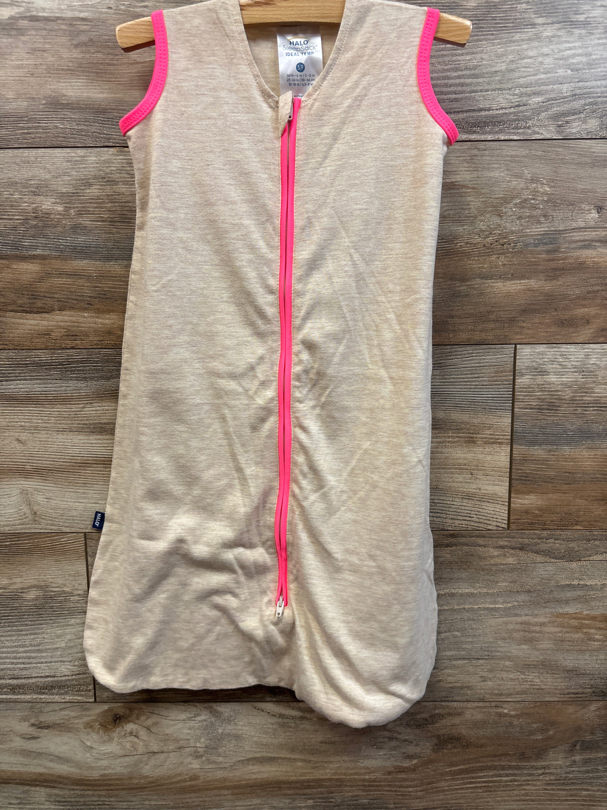 Halo SleepSack Ideal Temp Swaddle Oatmeal sz 0-6m