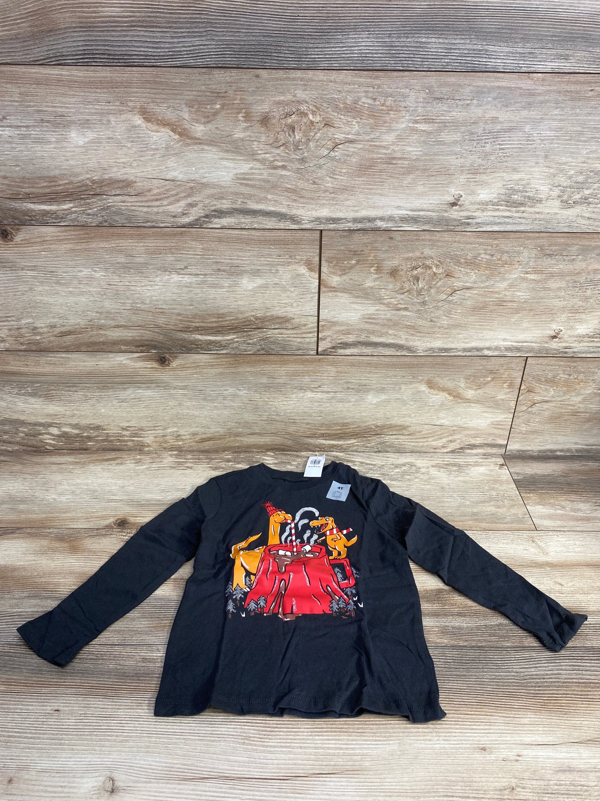 NEW Old Navy Long Sleeve Dinosaur Shirt Grey sz 4T