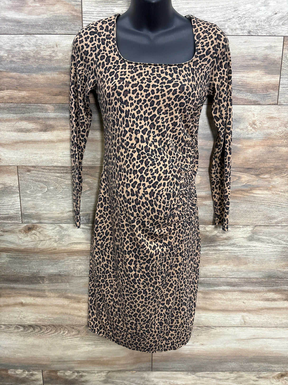 Isabel Maternity Leopard Print Dress Brown sz XS