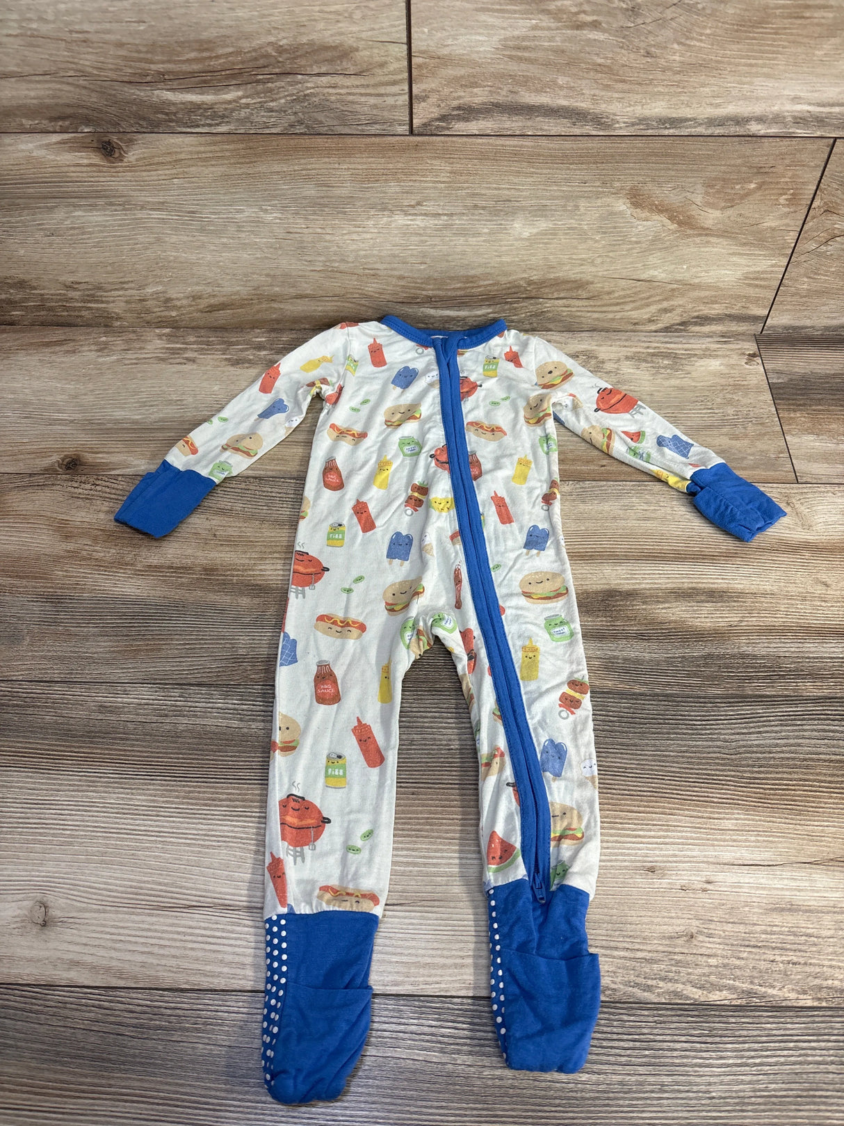 Angel Dear BBQ Buddies 2 Way Zipper Romper sz 3-6m