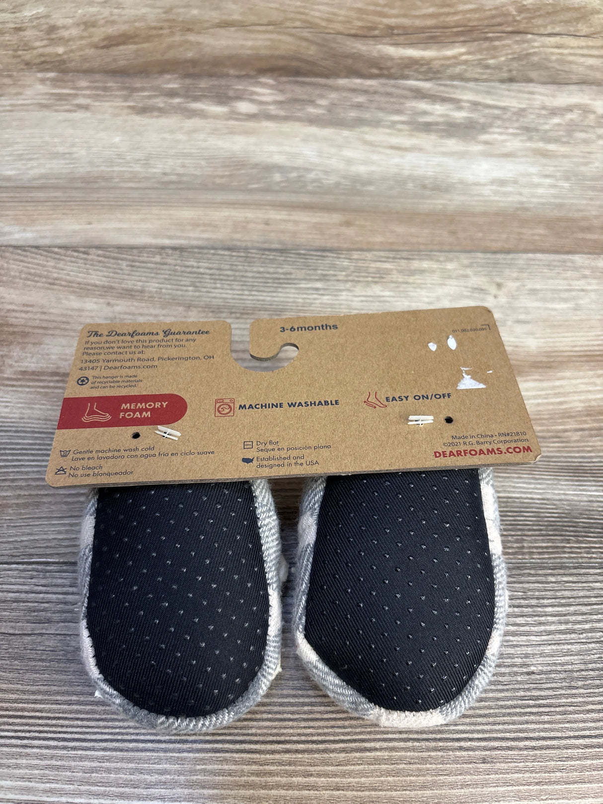 NEW Dearfoams Baby Bear Grey Plaid Slippers sz 2c - Me n Mommy To Be