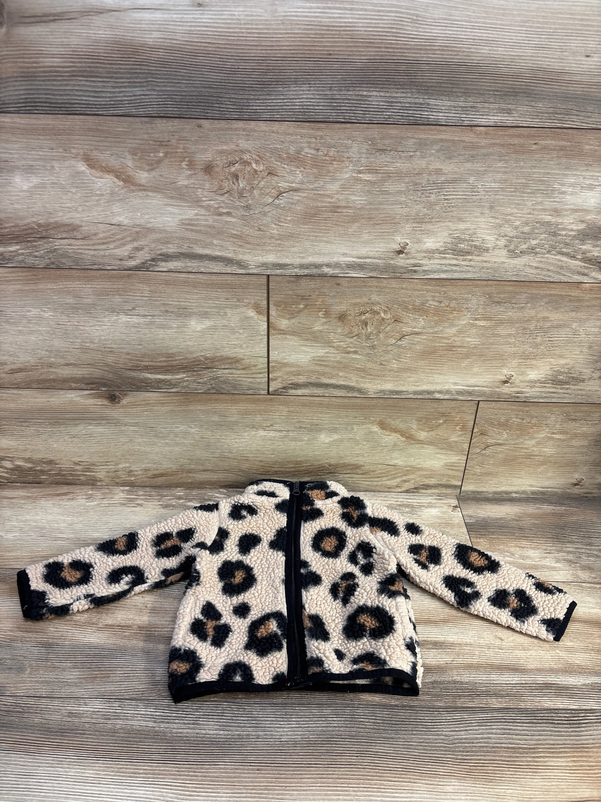 Children's Place Leopard Print Sherpa Jacket Tan sz 18-24m