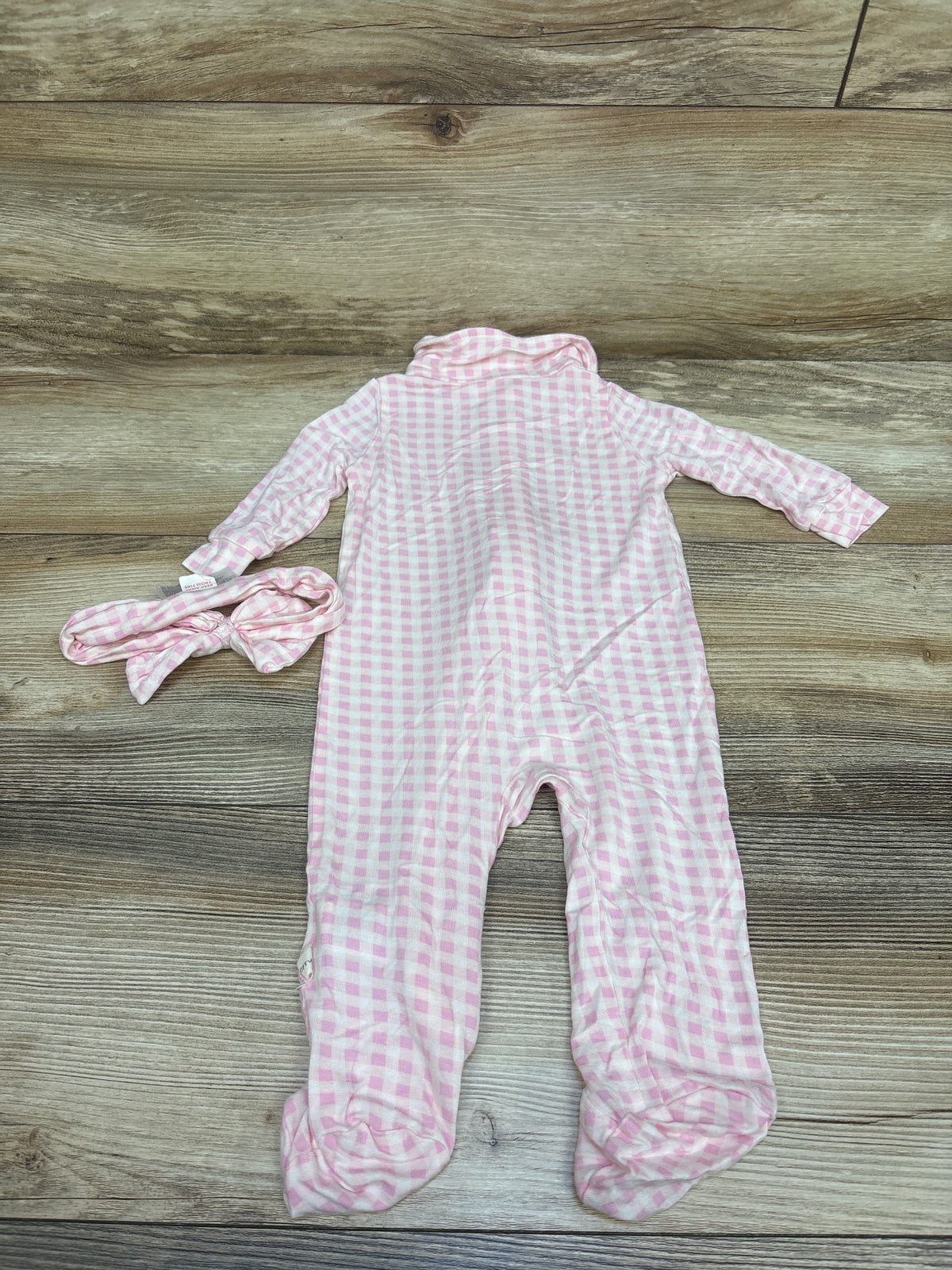 Milkberry 2pc Bamboo Collared Footie & Headband Set Pink sz 0-3m