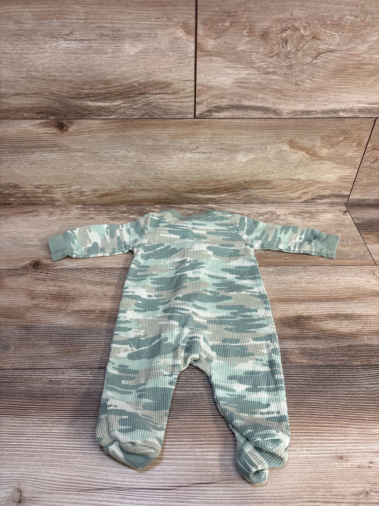 Carter's Waffle Knit Camo Print Sleeper Green sz 3m