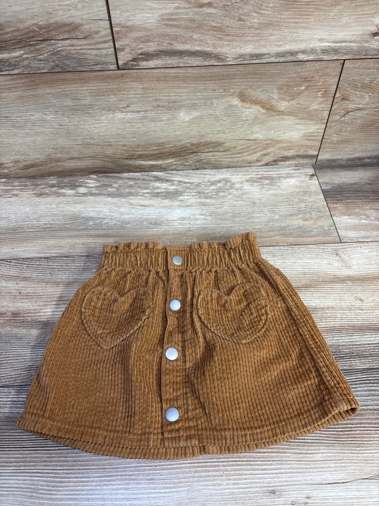Old Navy Heart-Pocket Button-Front Corduroy Skirt Brown sz 3T