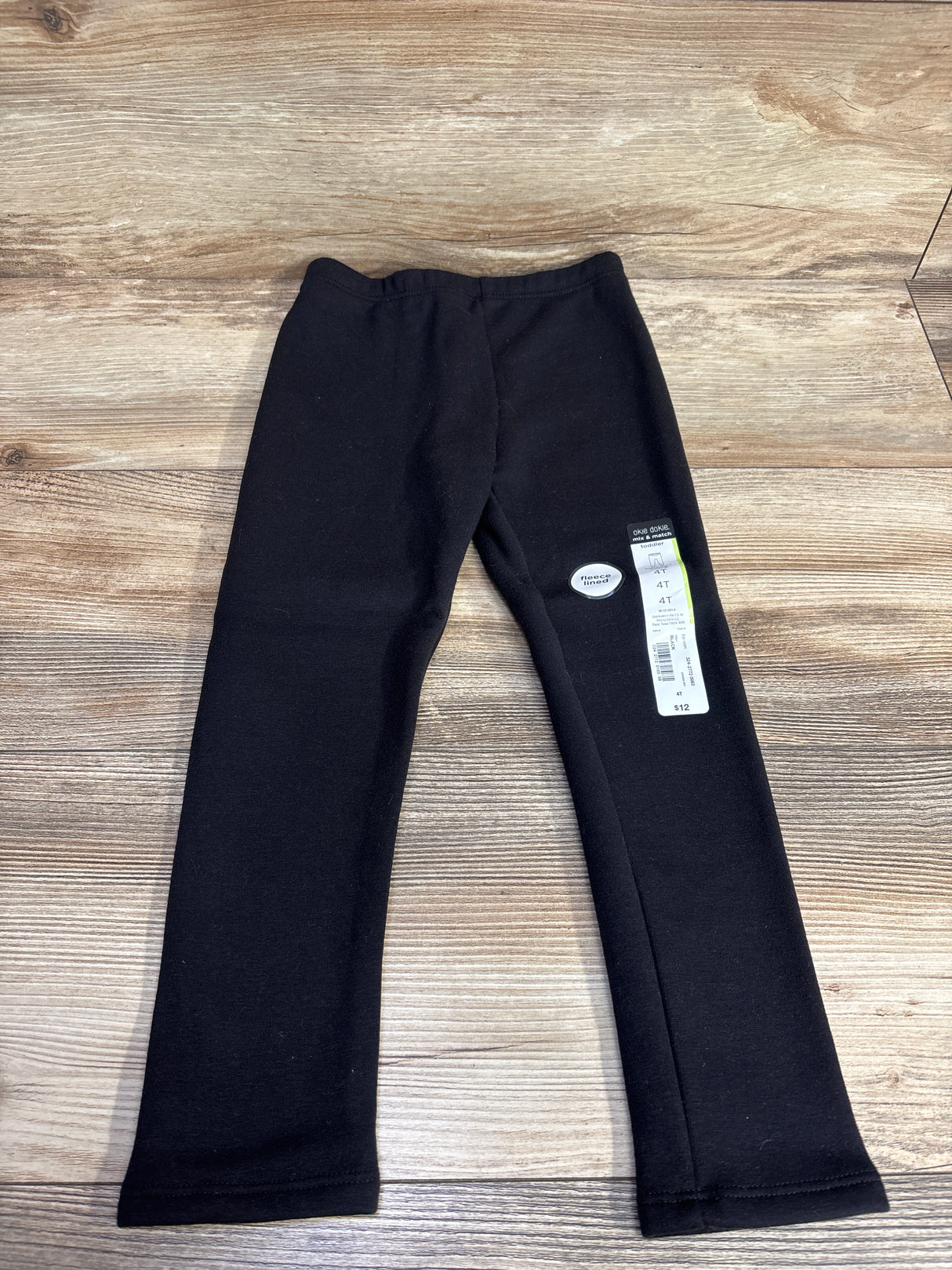 NEW Okie Dokie Black Fleece Lined Leggings sz 4T