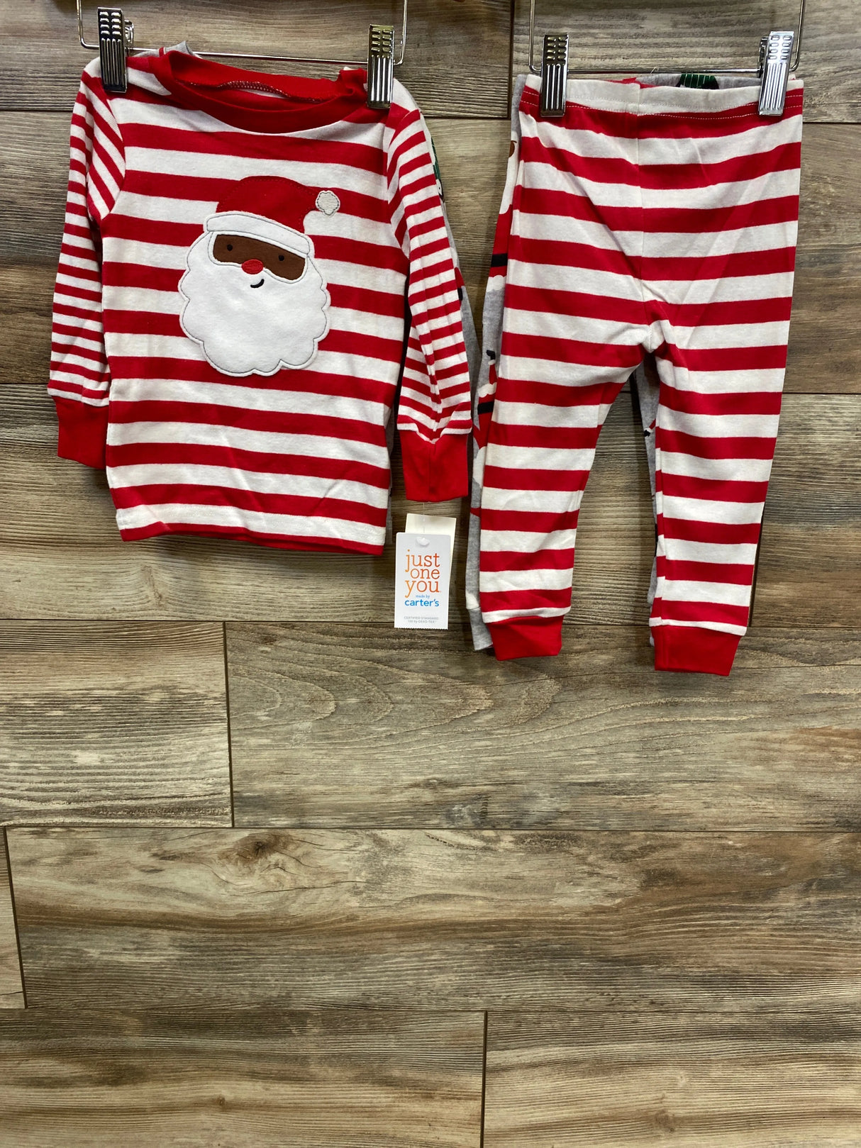 NEW Just One You 4pc Santa Pajama Set White sz 12m