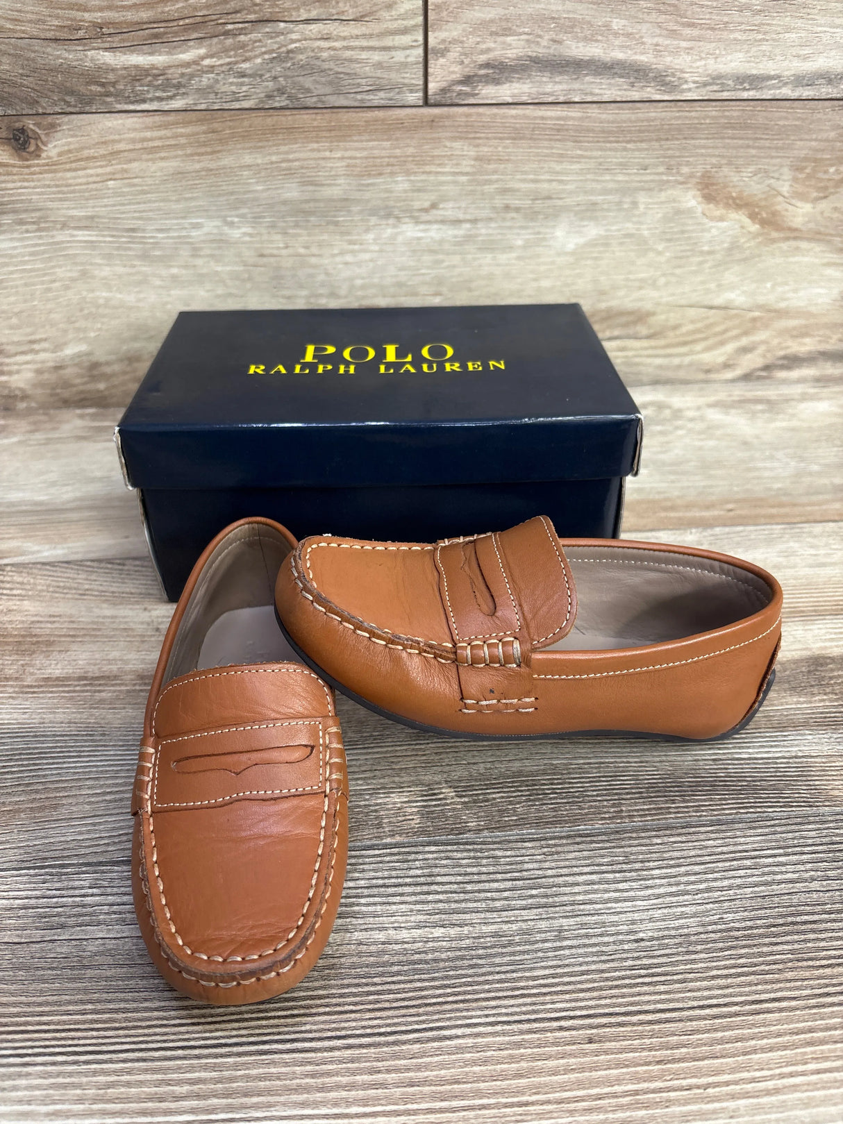 Polo Ralph Lauren Telly Leather Penny Loafers Brown sz 12c