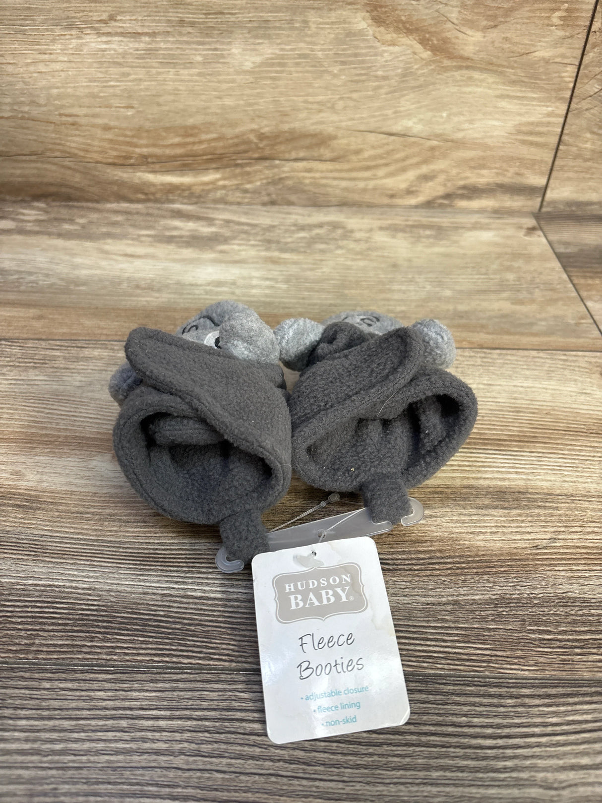 NEW Hudson Baby Fleece Booties Grey sz 1/2c