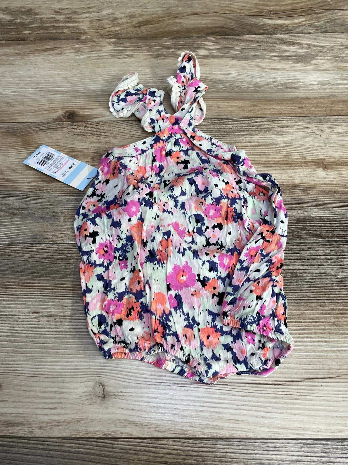 NEW Cat & Jack Flutter Sleeve Romper Pink sz 0-3m - Me n Mommy To Be