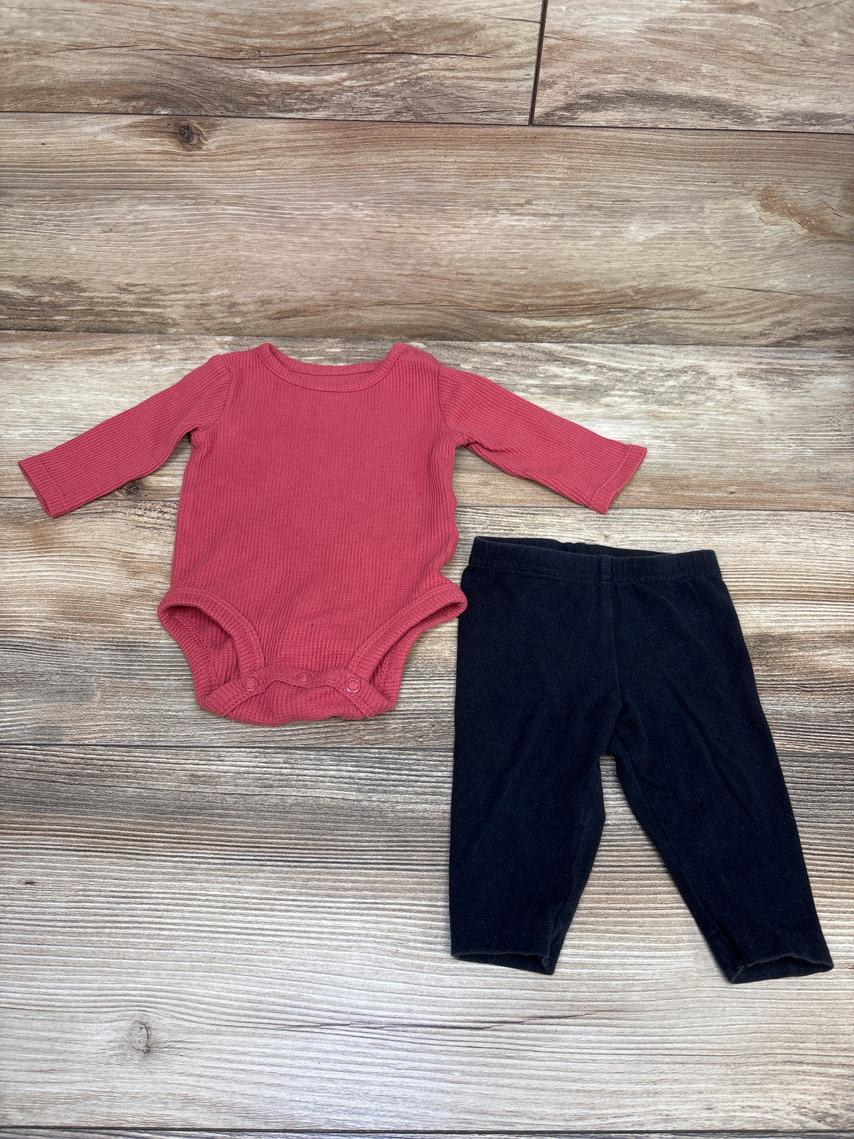 Carter's 2pc Waffle Knit Bodysuit & Pants Set Red sz 3m