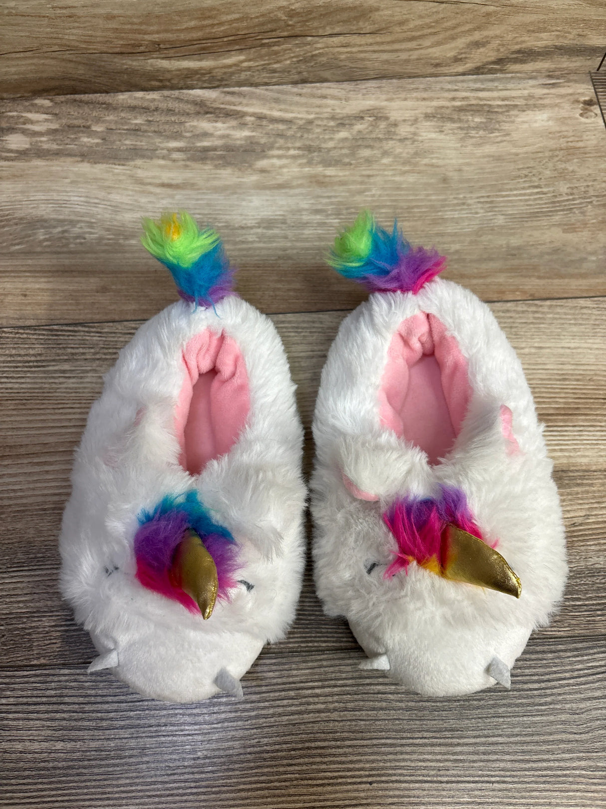Faux Fur Unicorn Slippers sz 11/12c