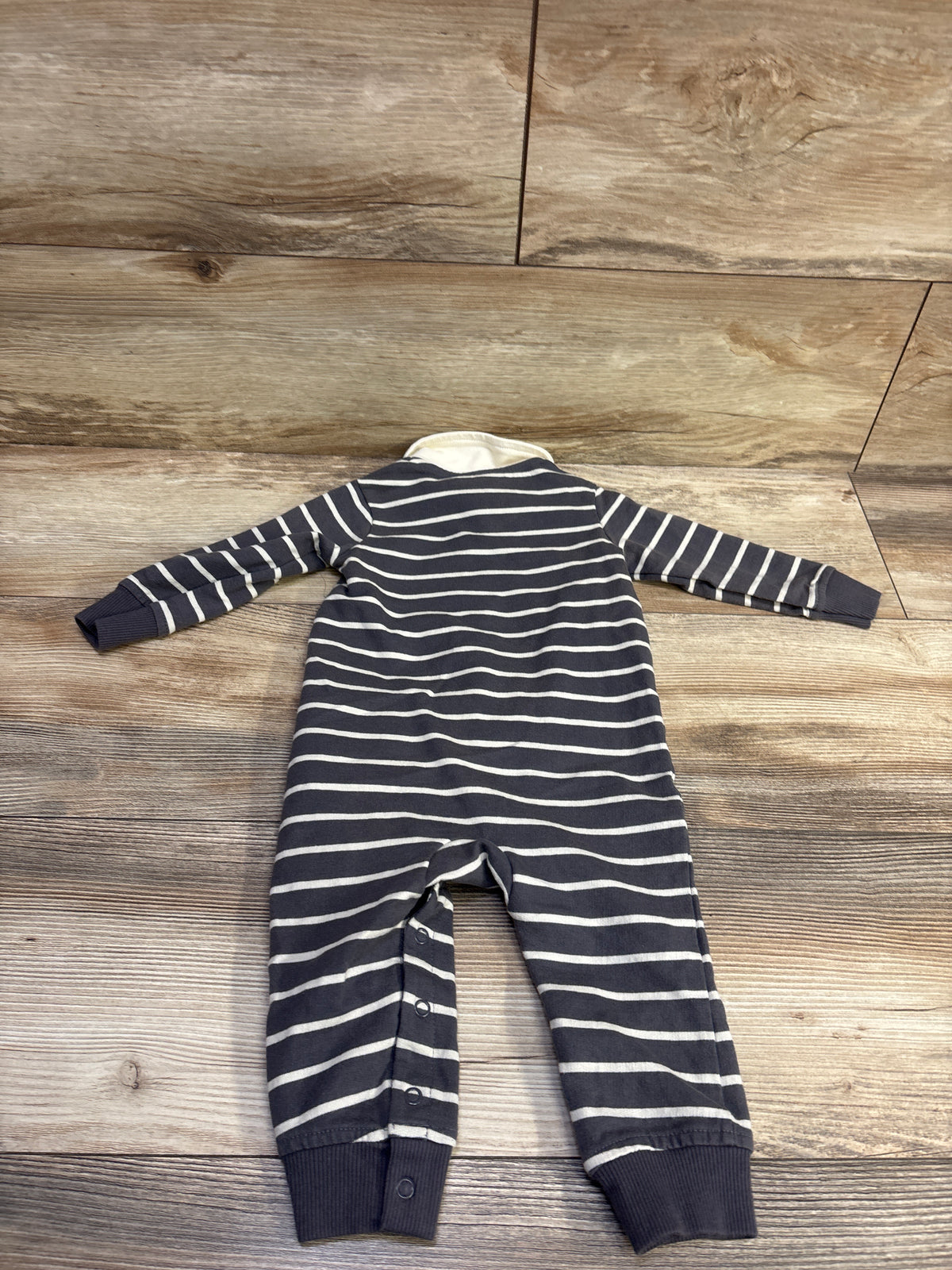 Carter's Striped Polo Coverall Grey sz 12m