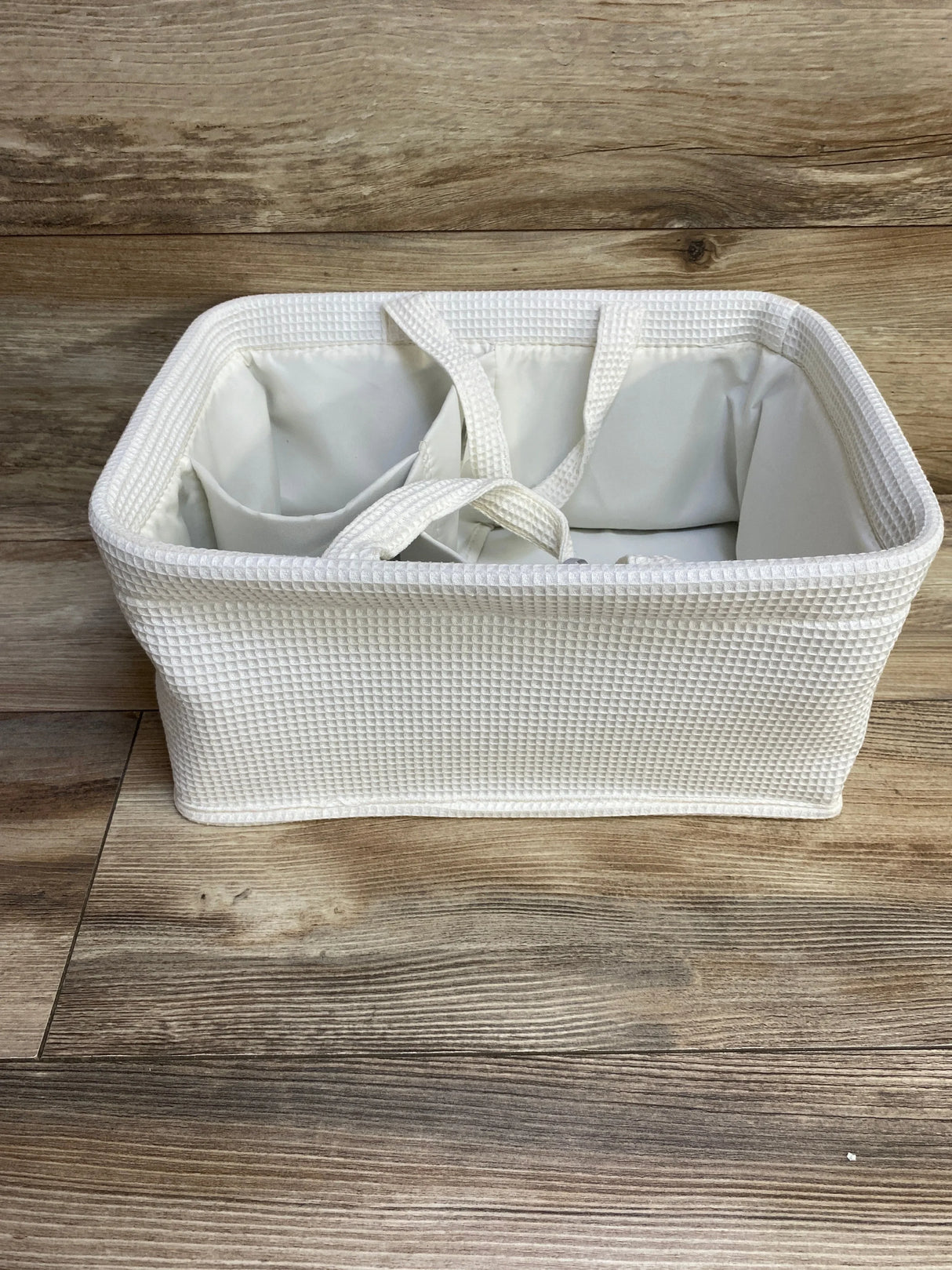 NEW Cloud Island Waffle Weave Rectangular Diaper Caddy with Handles