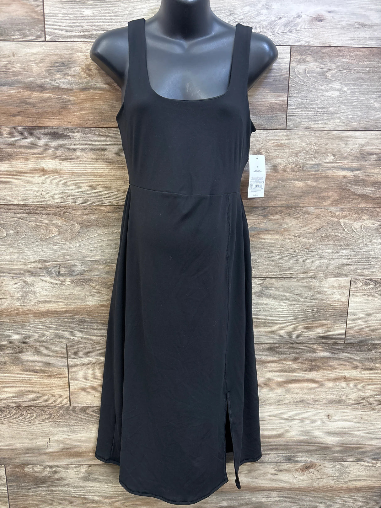 NEW Isabel Maternity Slit Midi Active Dress Black sz Small