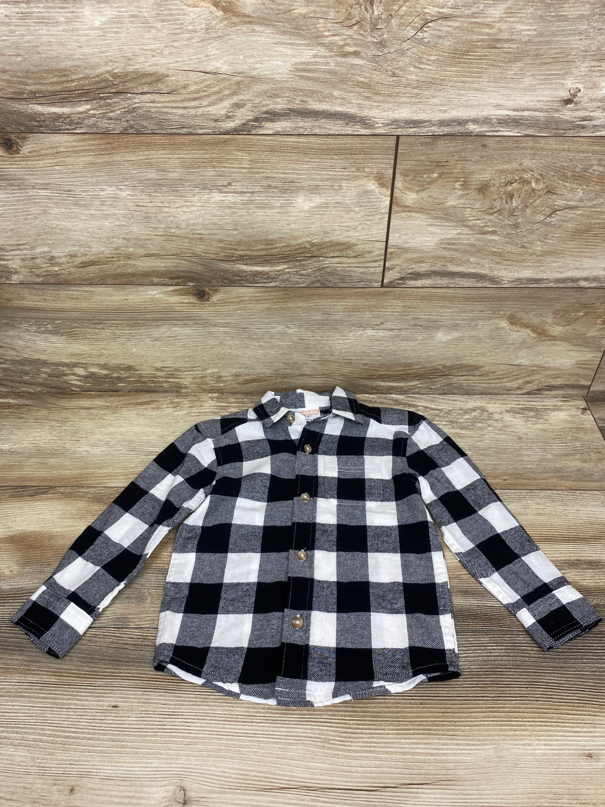 Jumping Beans Plaid Flannel Shirt Grey sz 2T