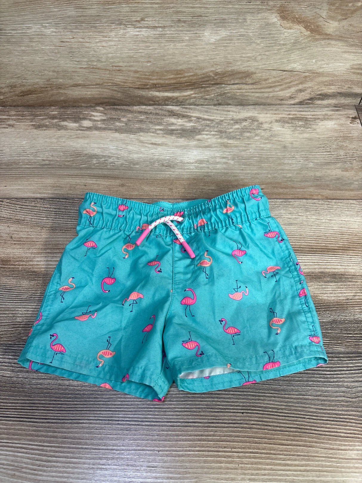 Cat & Jack Flamingo Swim Trunks Teal sz 12m