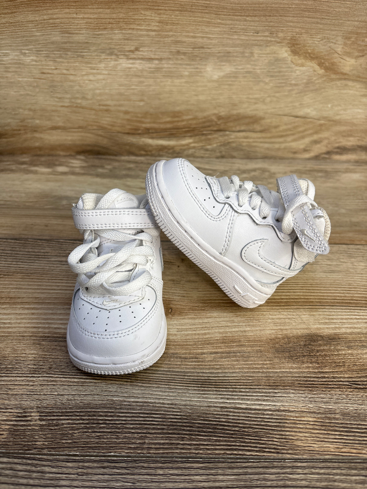 Nike Air Force 1 Mid TD 'Triple White' Sneakers sz 3c