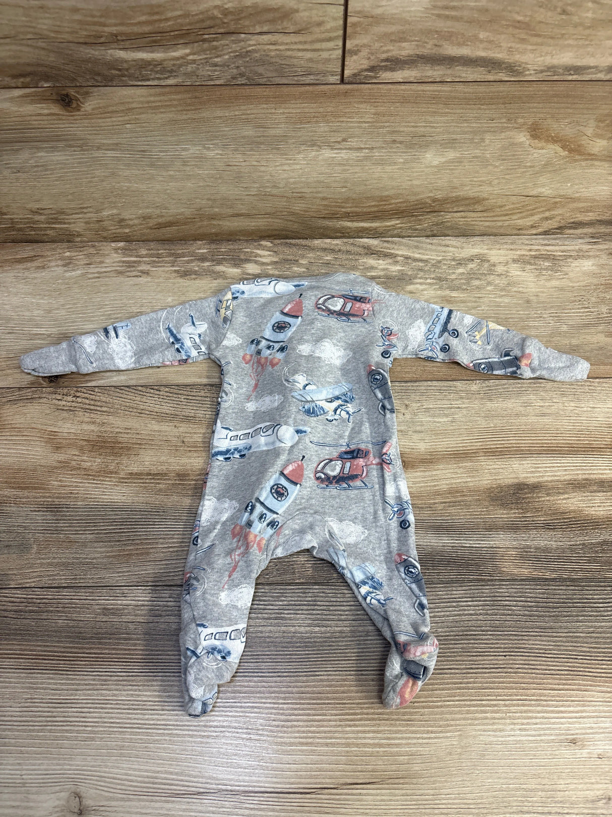Members Mark Helicopter Print Sleeper Grey sz Newborn