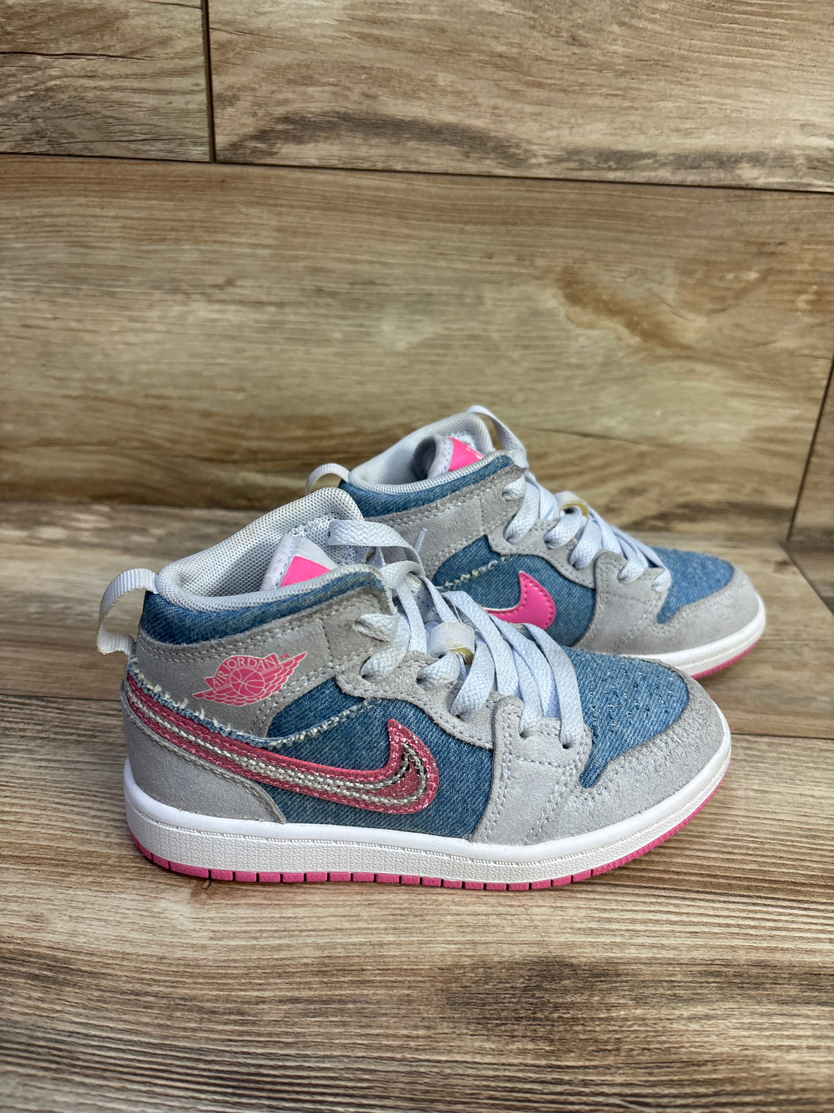 Air Jordan 1 Mid SE PS 'Denim Squad' Sneakers sz 11c