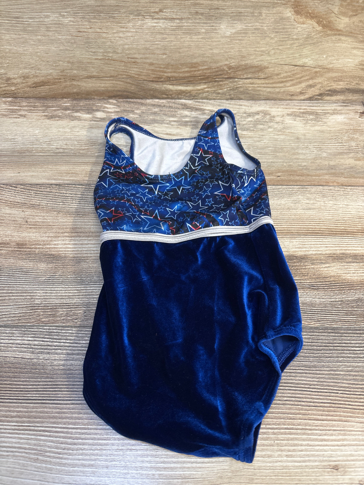GK Tank Velvet Tank Foil Star Print Gymnastics Leotard Navy sz 4T