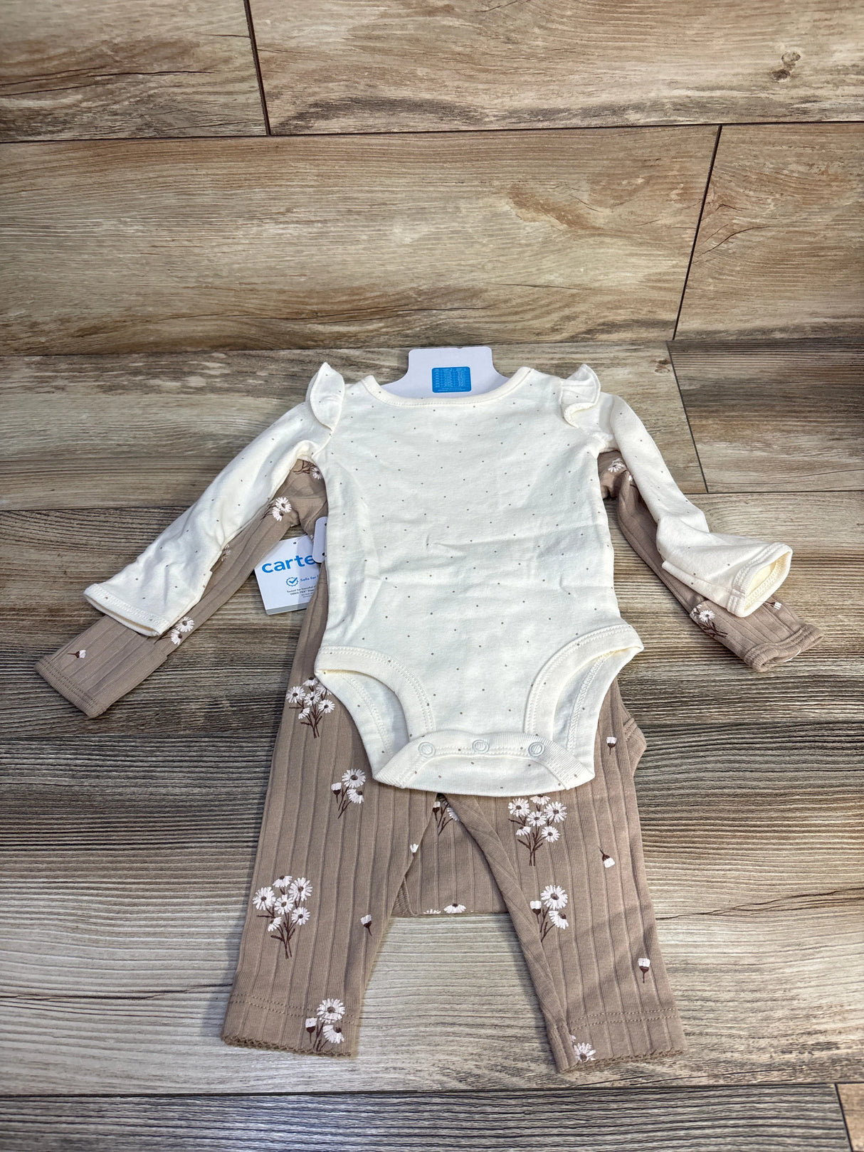 NEW Carter's 3pc Bodysuit Set Beige sz 3m