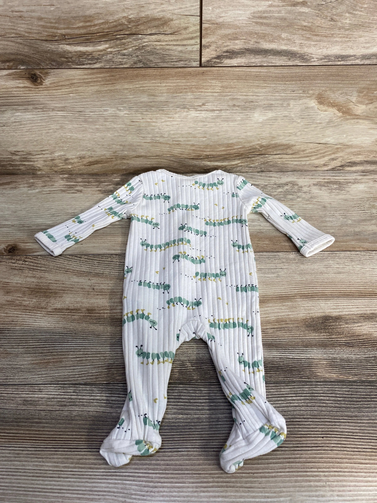 Pl Baby Ribbed Caterpillar White sz Newborn