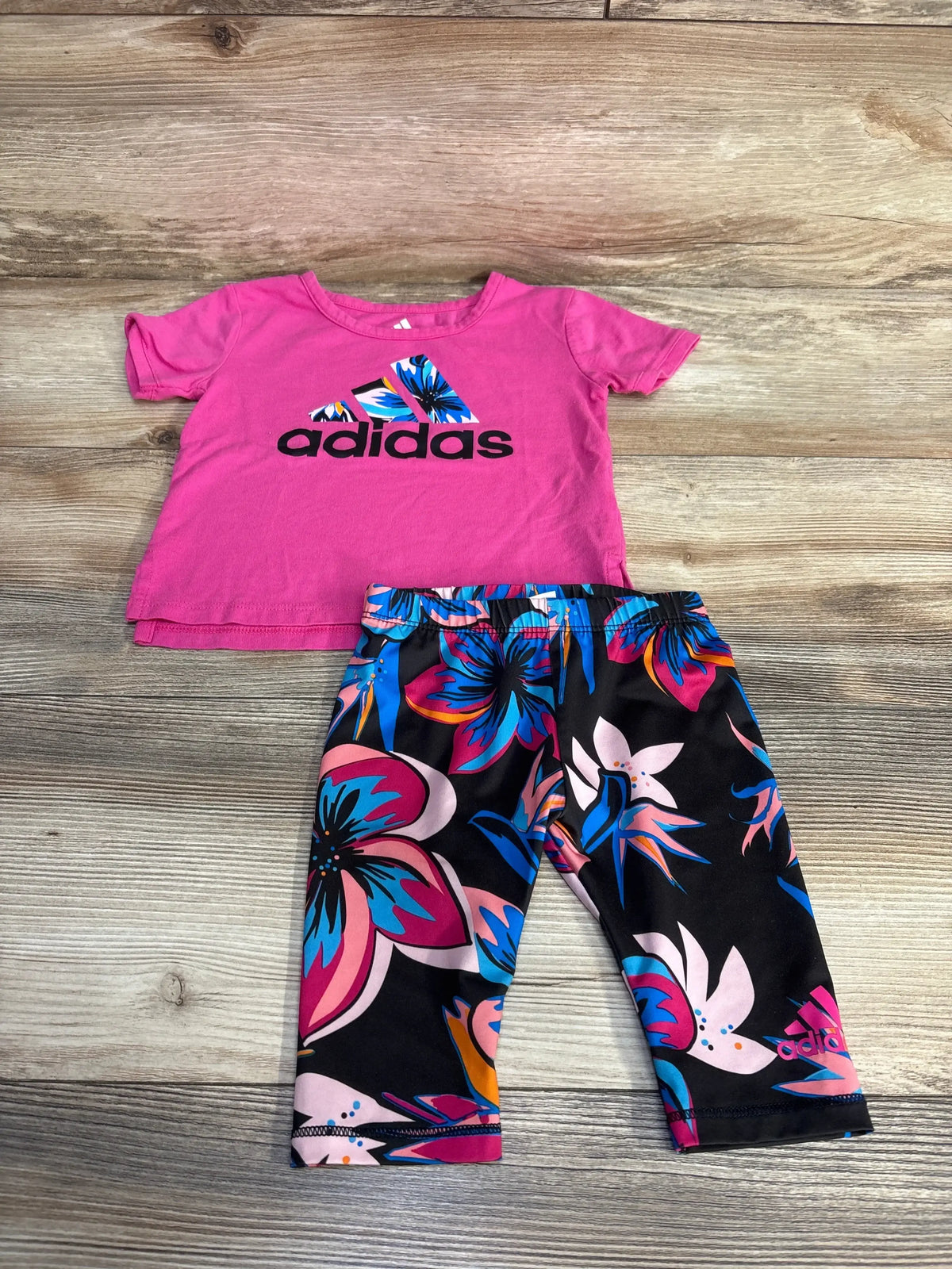 Adidas 2pc Logo Shirt & Leggings Pink sz 12m - Me n Mommy To Be