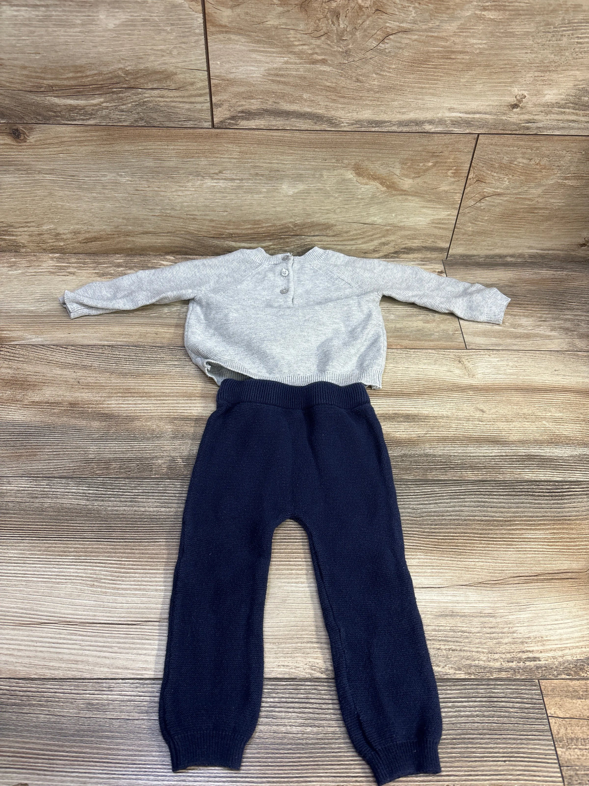 Little Me 2pc Knit Sweater & Pants Set Grey sz 6m