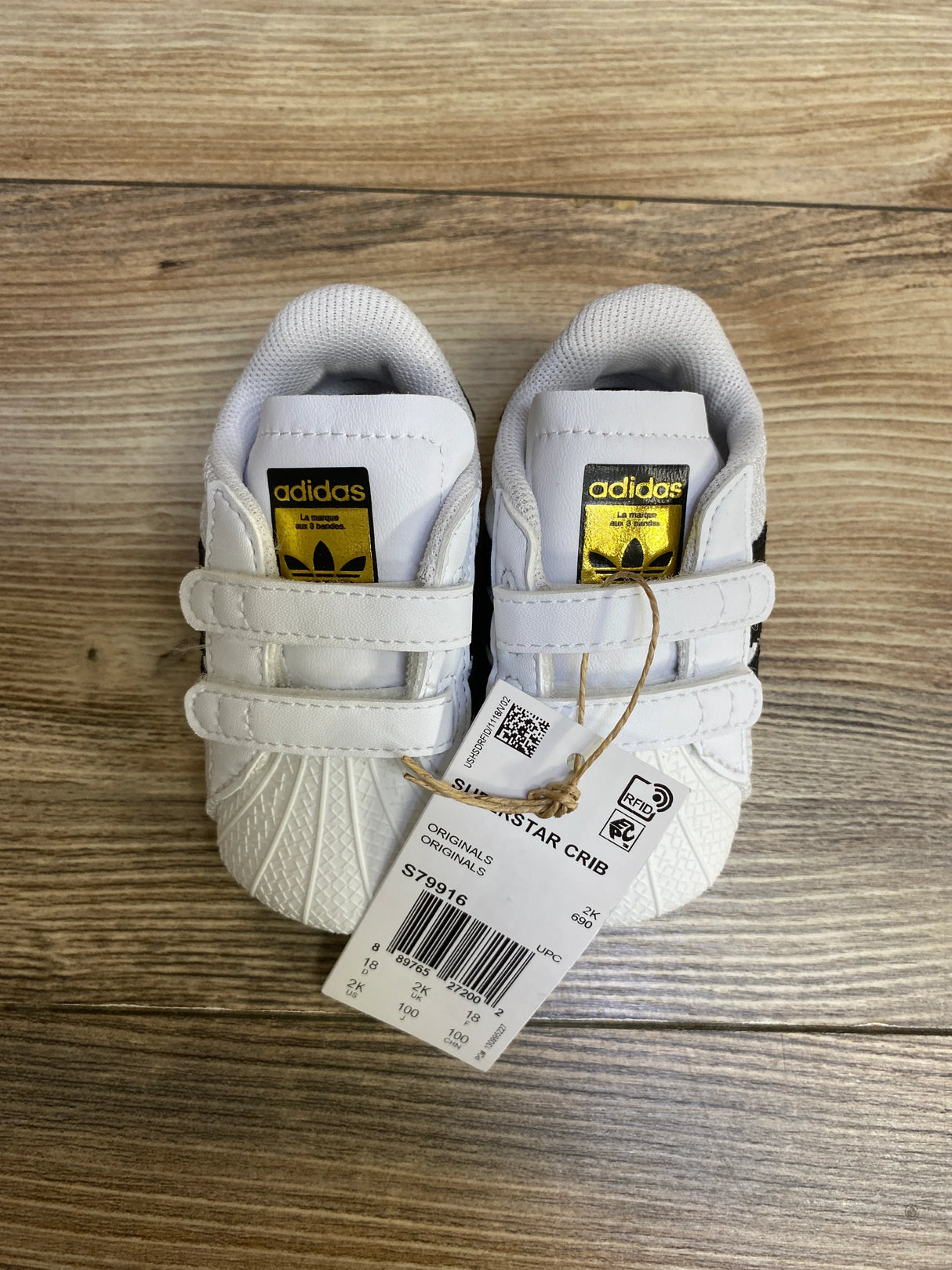 NEW Adidas Superstar Crib Shoes, White sz 2c