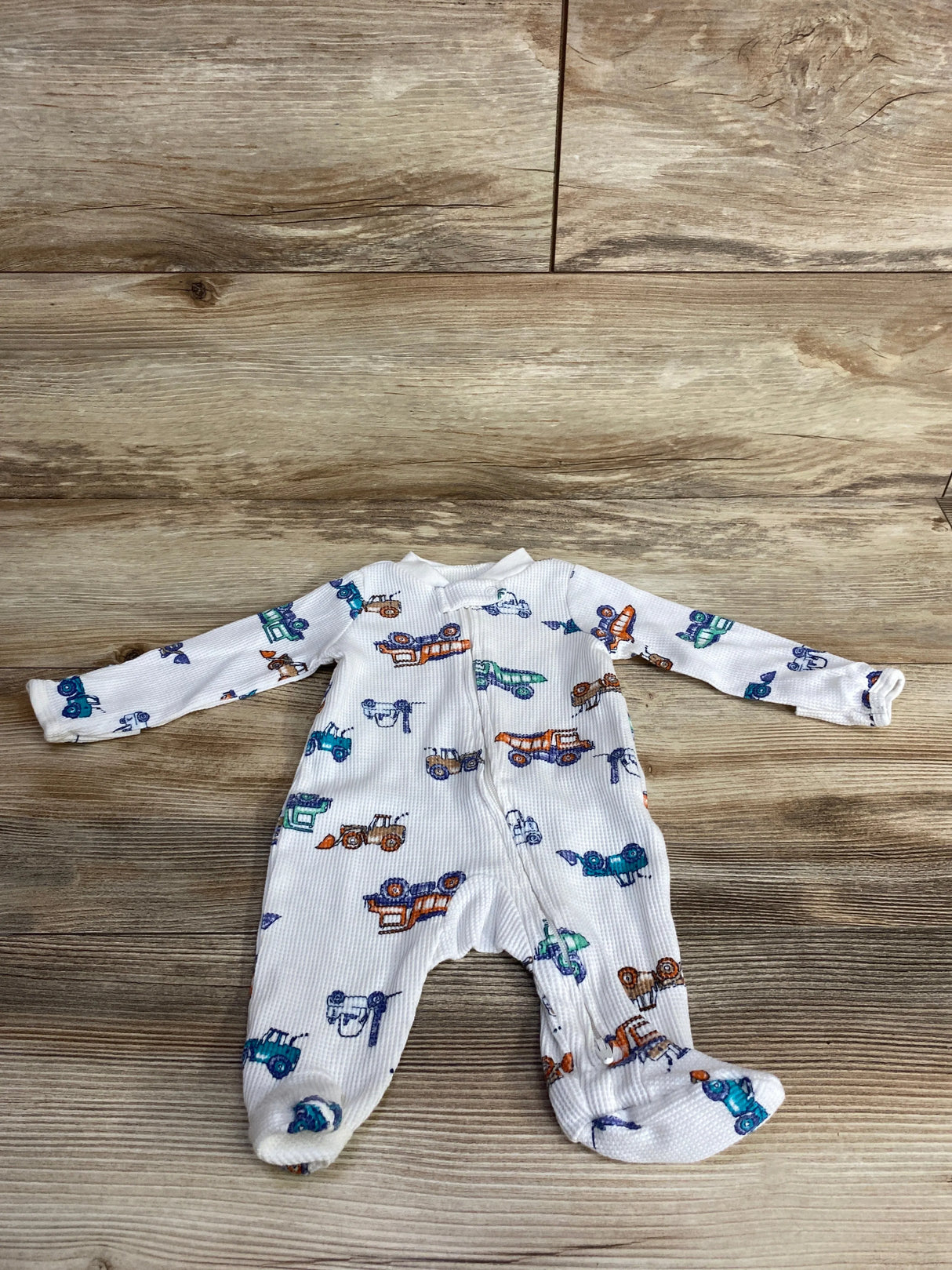 Carter's Waffle Knit Sleeper White sz Newborn