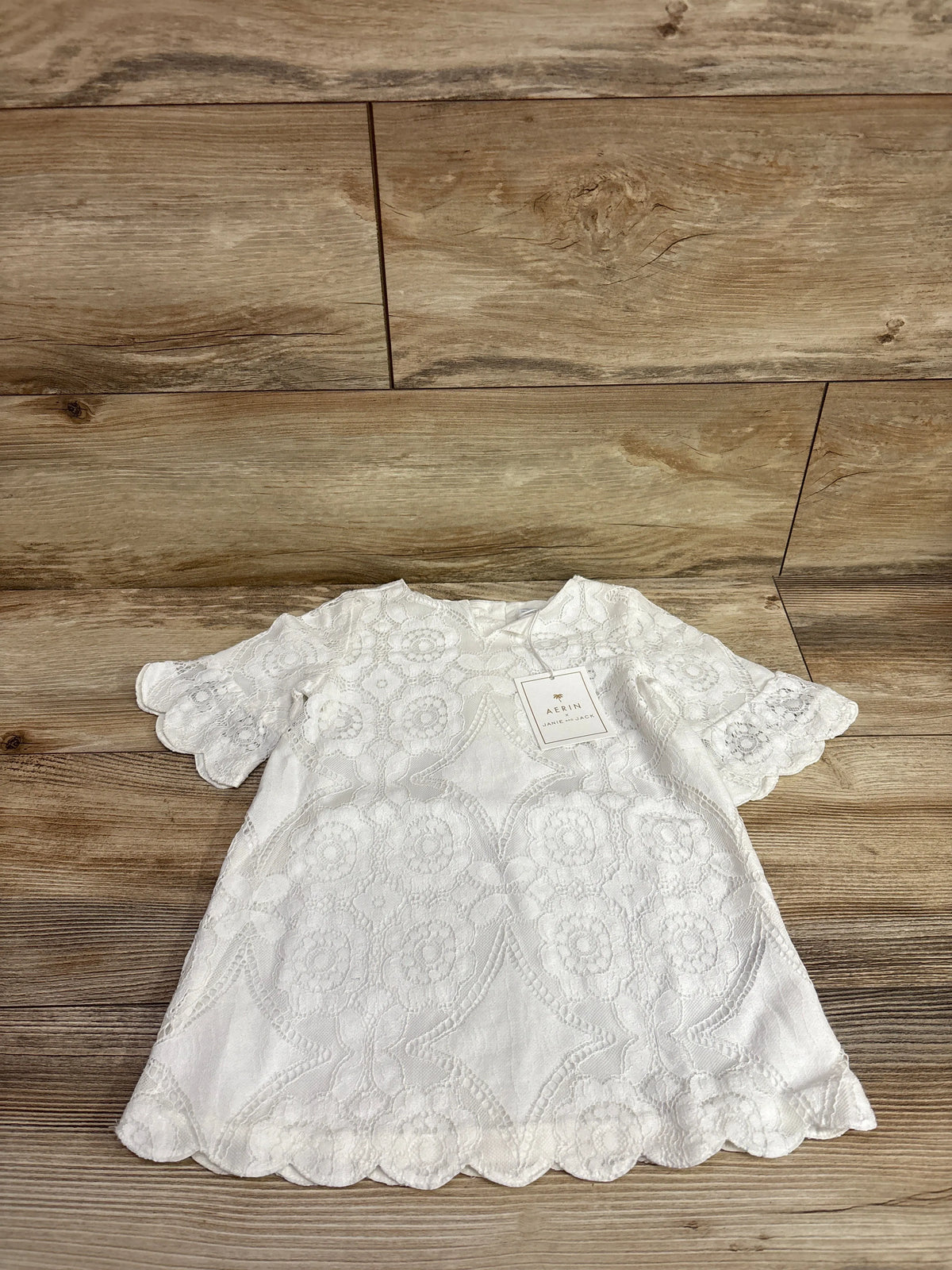 NEW Janie & Jack x Aerin Lace Scallop Hem Dress White sz 2T