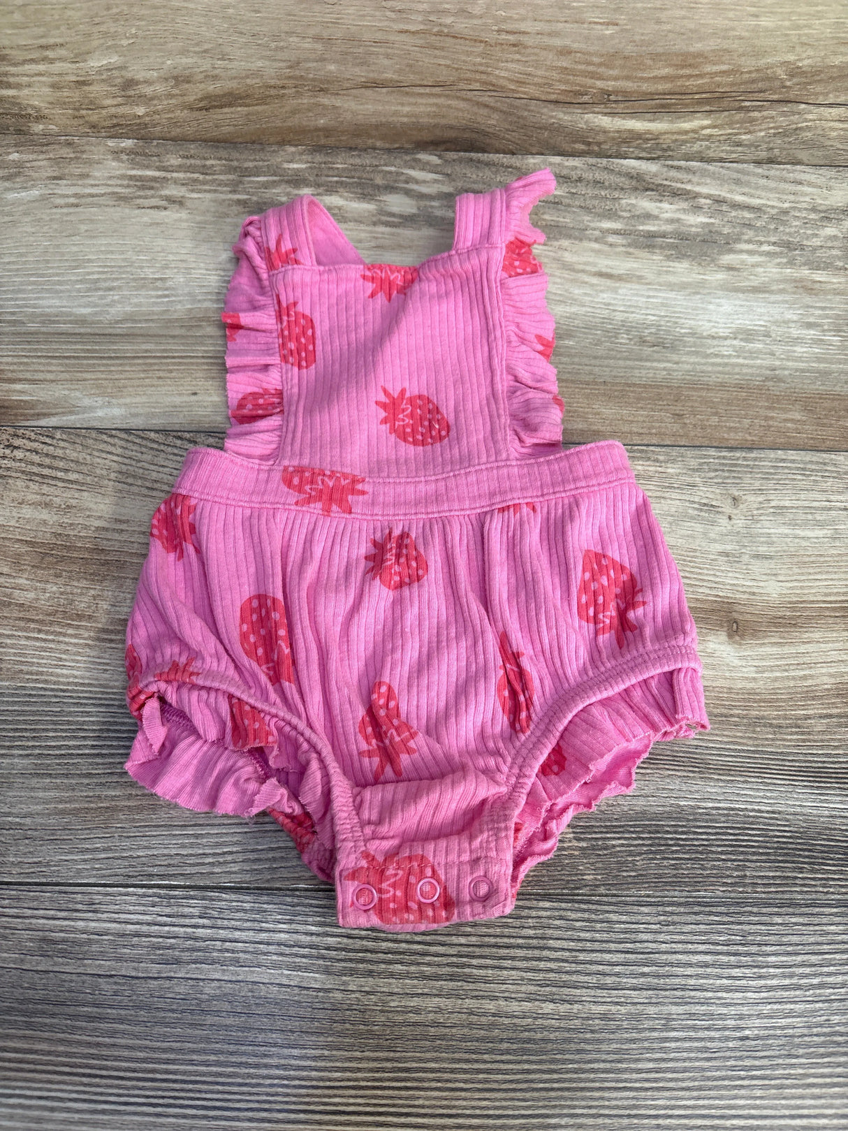 Cat & Jack Strawberry Print Romper Pink sz 0-3m - Me n Mommy To Be