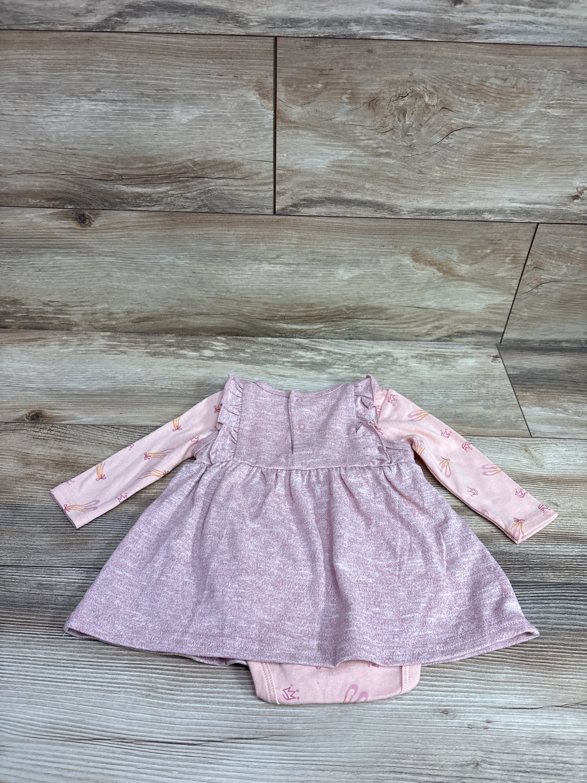 Rene Rofe 2pc Long Sleeve Bodysuit & Sleeveless Dress Set Pink sz 3-6m