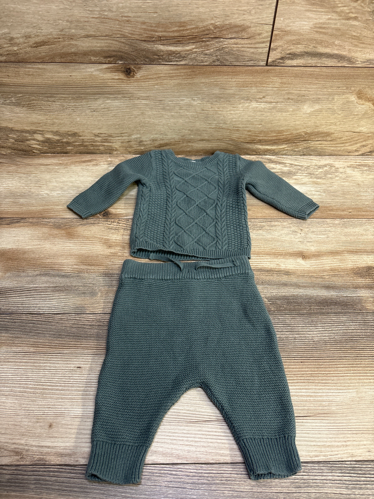 Just One You 2pc Knit Sweater & Pants Set Green sz 3m