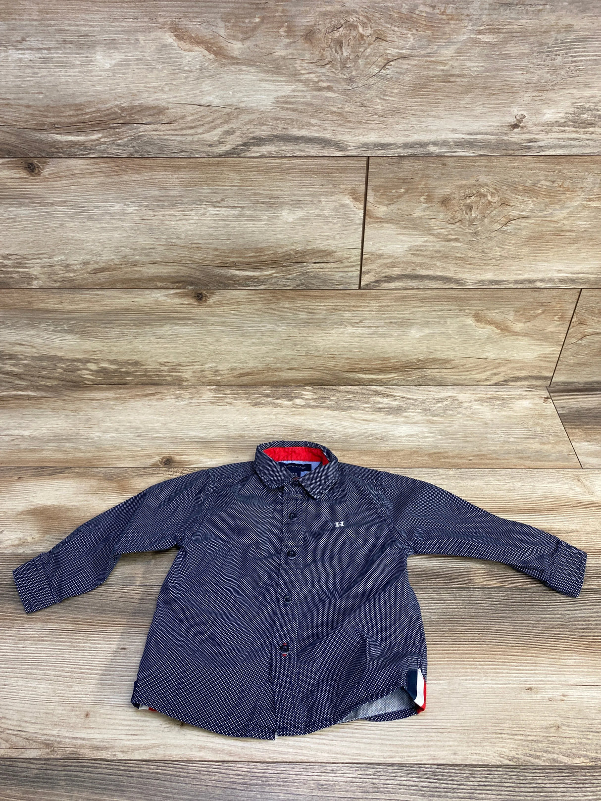 Tommy Hilfiger Polka Dot Button Up Shirt Navy sz 18m