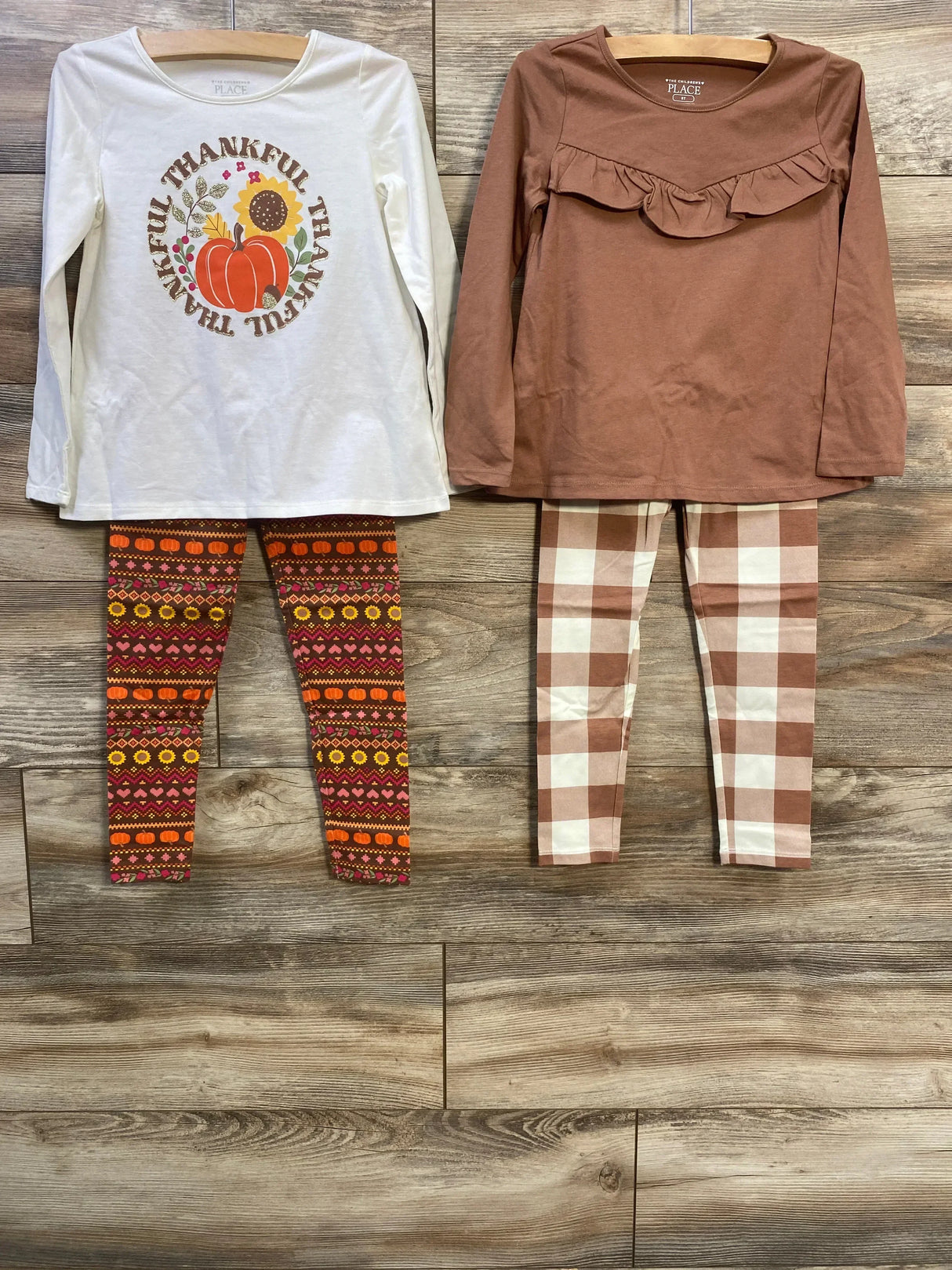 NEW Children's Place 4pc Thankful Shirt & Leggings Set White sz 5T - Me n Mommy To Be